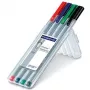 Smulkus rašiklis Staedtler 334 SB4 juoda, mėlyna, žalia, raudona