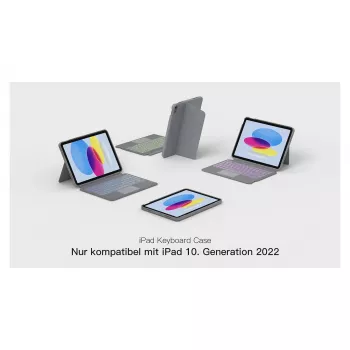 inateck klaviatūra iPad 11 iPad 10-os kartos suderinama QWERTZ pilka