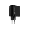 Laidus mobilusis įrenginių įkroviklis NATEC NUC-2145, 65 W, USB-C PD 3.0 + QC 3.0, 1x USB-C, 1x USB-A, 110–240 V, juodas