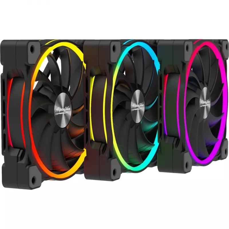 ALPENFÖHN Wing Boost 3 120 mm ARGB korpuso ventiliatoriai, 3 vnt. rinkinys, juodi