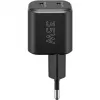 Sieninis įkroviklis GOOBAY 75333 — universalus vidaus AC USB-C įkroviklis, 2x USB-C, 35 W, juodas