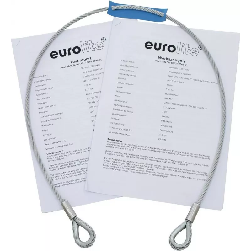 Plieninis lynas EUROLITE 5801048G 1000 x 4 mm sidabrinis su antgaliu