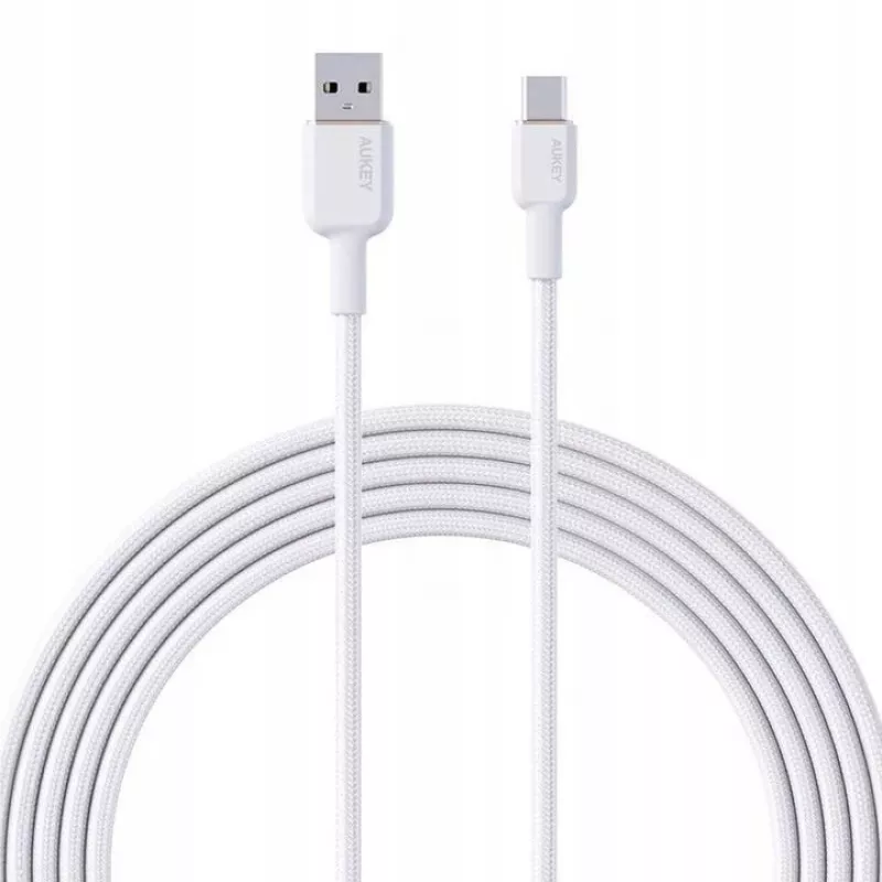AUKEY CB-NAC1 White Nylon kabelis USB C - USB A