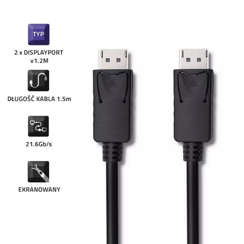 DisplayPort v1.2 kištukas, 4K, 1,5 m