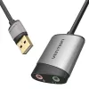 Vention USB išorinė garso plokštė 0,15 m pilka metalinė