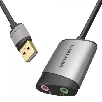 Vention USB išorinė garso plokštė 0,15 m pilka metalinė