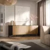 Komoda cama meble MERCI 200 x 40 x 74 cm — juoda/artišoko ąžuolo, medienos drožlių plokštė