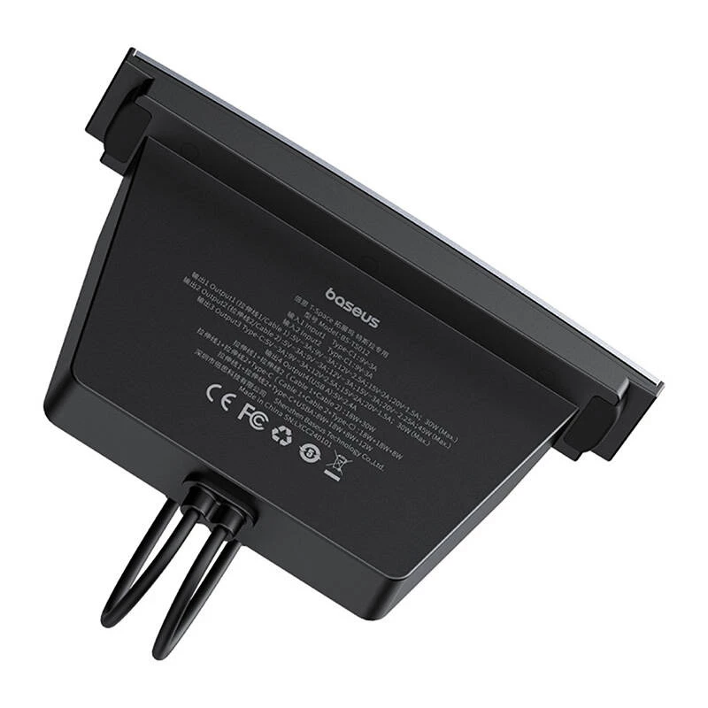 Hub Baseus T-Space su USB-C į Lightning laidais, skirtas Tesla automobiliams (juoda)