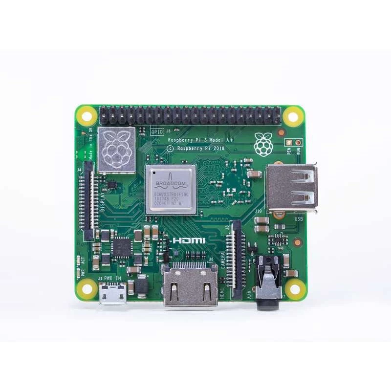 Raspberry Pi 3 Model A+ - Vienplokštis kompiuteris - Broadcom BCM2837B0 / 1,4 GHz - RAM 512MB - 802,11a/b/g/n/ac, Bluetooth 4,2 (Raspberry Pi 3 Model A+)