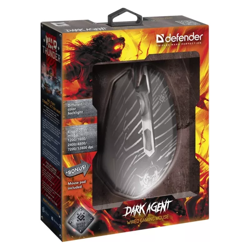 Pelė Defender DARK AGENT GM-590L USB Type-A