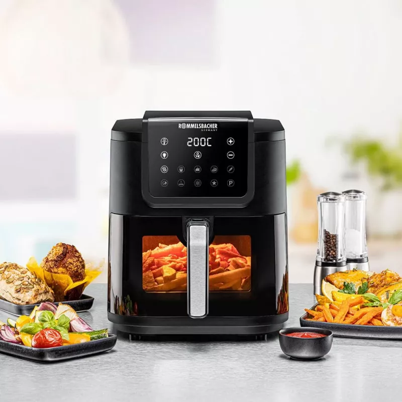 Karšto oro gruzdintuvė Rommelsbacher FRH 1700 Single 8 L stacionari 1700 W su 10 programų ir LED ekranu