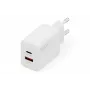 AC vidaus USB GaN įkroviklis DIGITUS DA-10301 — 30W, 1× USB-C, 1× USB-A, 100–240V, balta
