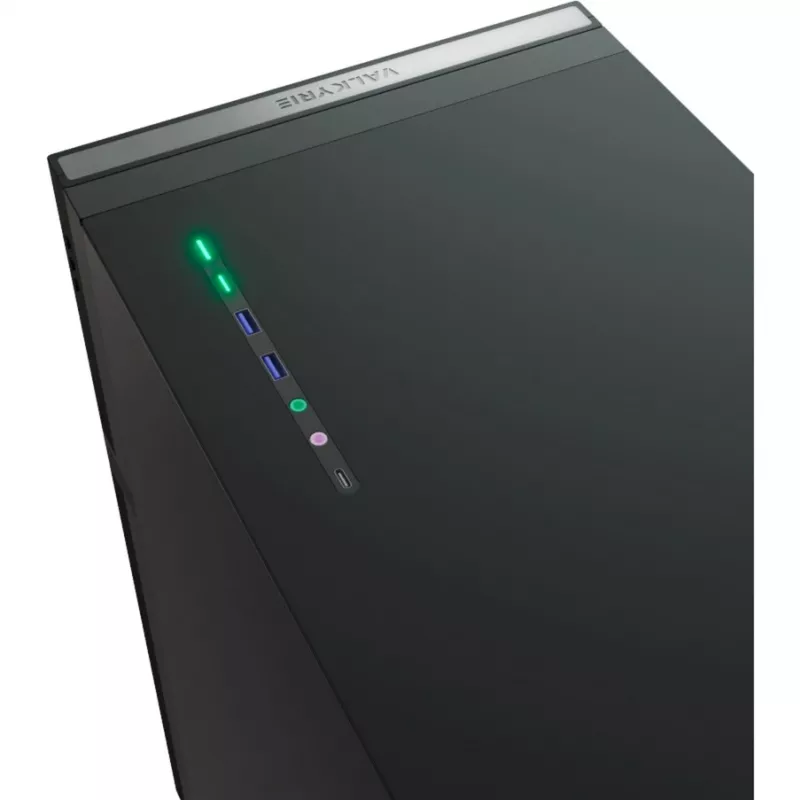 VK02 Lite, Tower-Enclosure juoda, grūdintas stiklas