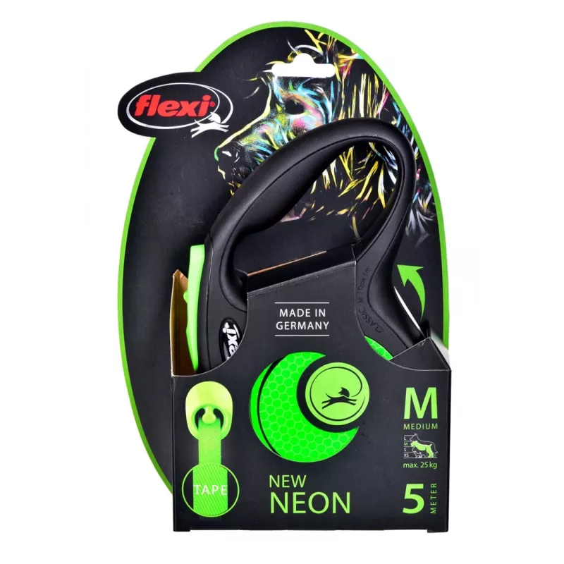 “FLEXI nauja Neon M” - išsitempiantis pavadėlis - 5 m
