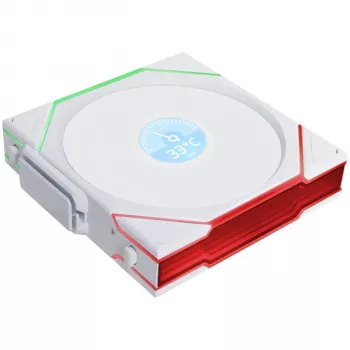 Aušinimo ventiliatorius Lian Li UNI FAN TL Wireless LCD ARGB PWM 120mm — belaidis valdiklis, LCD ekranas