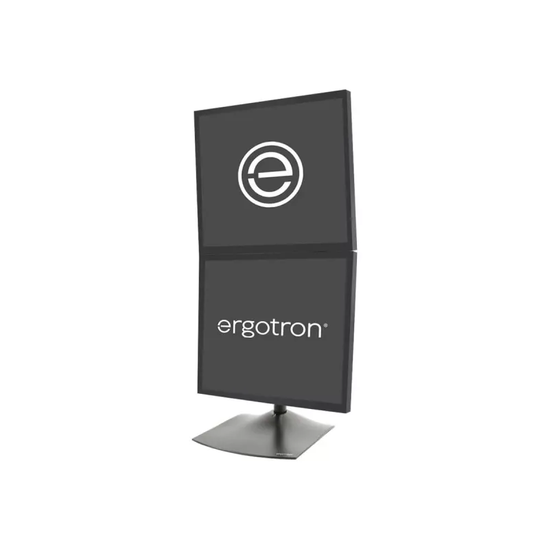 Ergotron DS100 – tvirtinimo rinkinys (28 colių stiebas, pagrindas, 2 pasukamos jungtys, 2 VESA adapteriai) – siauras – 2 LCD ekranams – plienas, aliuminis – juoda – ekrano dydis: iki 68,6 cm (iki 27 colių)