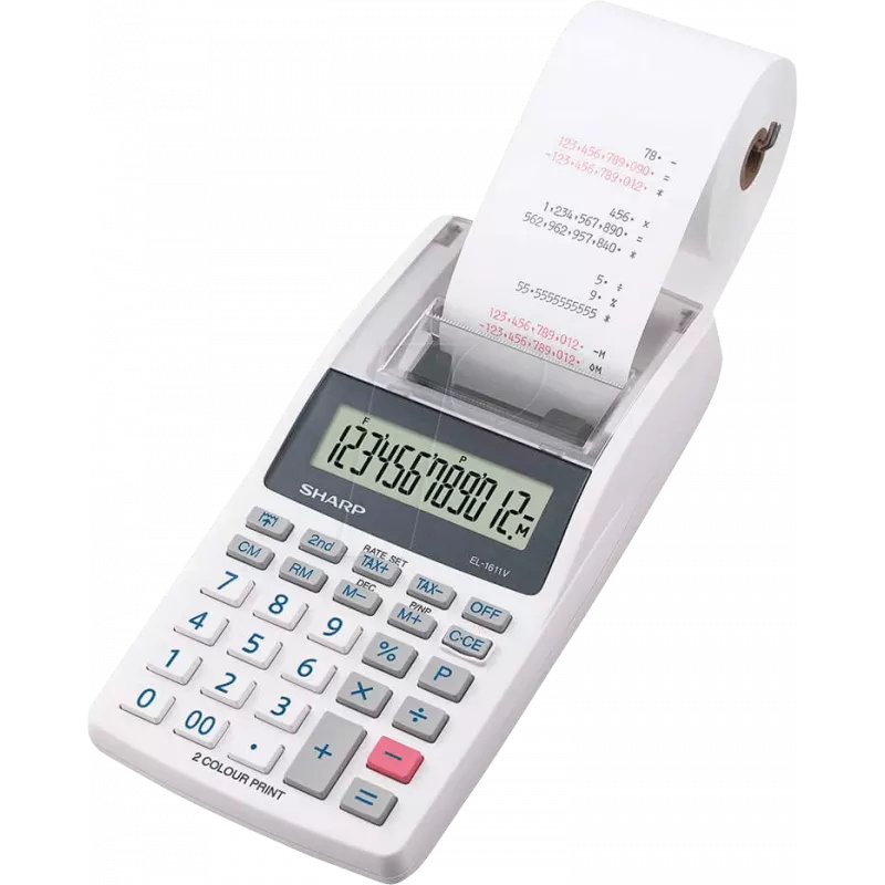 Sharp EL-1611V skaičiuotuvas Stalinė Finansinė Pilka, Balta