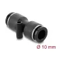 Pneumatinė jungtis DELOCK 10 mm tiesi su tvirtinimo anga, metalas/plastikas, vidinis sriegis, 48 mm