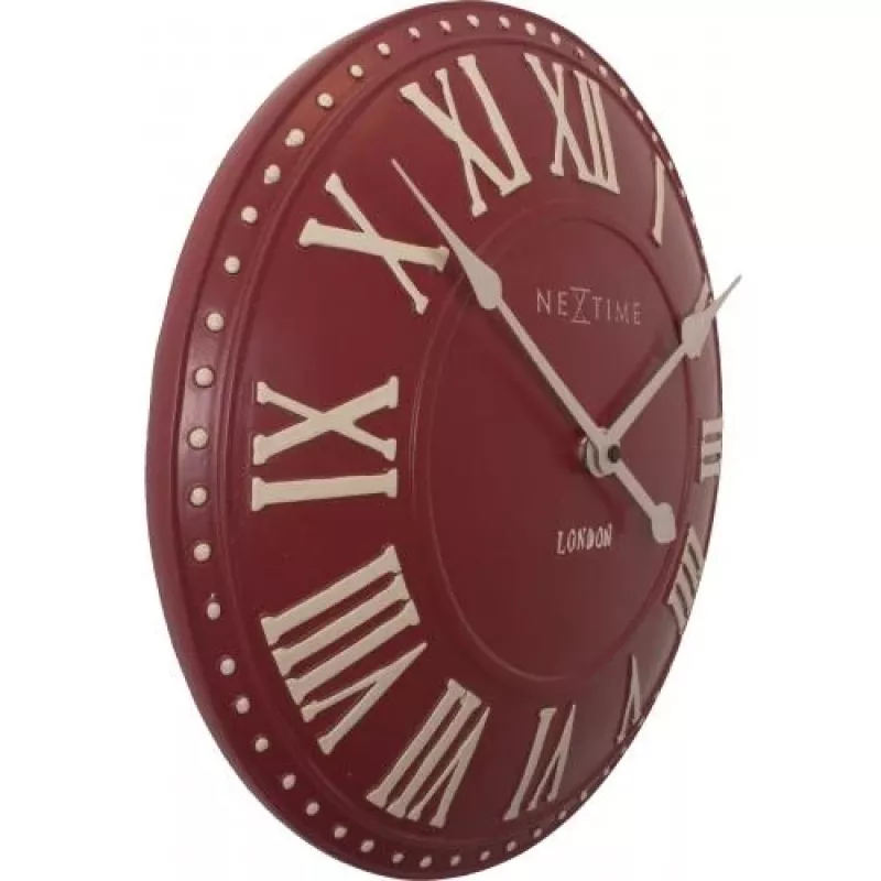 NeXtime klok 3083ro London Roman, Ø34,5 cm, Sieninis, Raudona/Balta