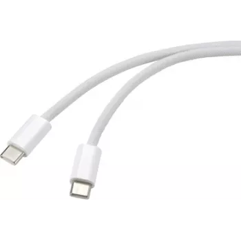 Renkforce USB laidas USB-C® kištukas, USB-C® kištukas 3.00 m Baltas Susuktos poros RF-6056884 (RF-6056884)