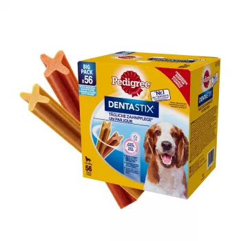 Šunų dantų kramtukai Pedigree DentaStix 1,44 kg suaugusiems vidutinių veislių šunims — jautienos ir vištienos skonio, dantų priežiūra, vitaminas E