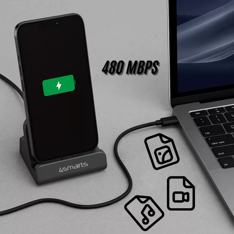 4smarts Charging Dock VoltDock USB-C 60W pilka (541426)