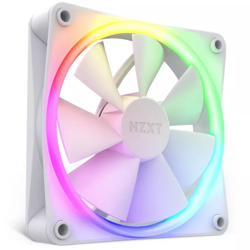 NZXT korpuso ventiliatorius F120 RGB 120 mm baltos spalvos, 4 kontaktų, 1800 RPM, 50,18 CFM, 18 šviesos diodų