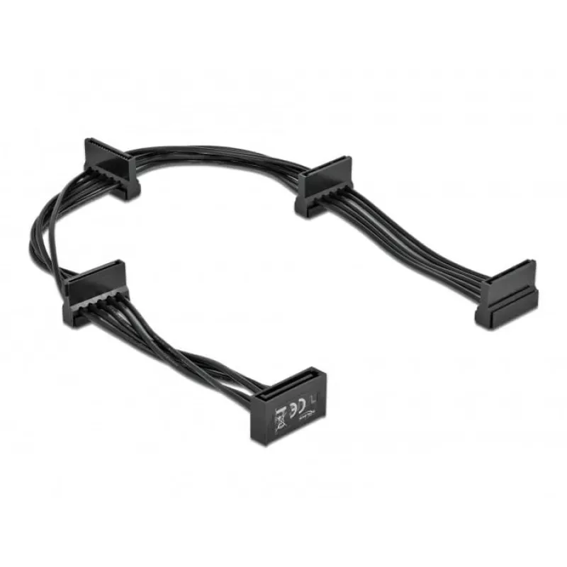 SATA laidas DeLOCK 60395 0.4 m SATA 15-pin 4 x SATA 15-pin Juoda