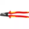 Kabelių pjovimo replės Knipex 95 18 225 VDE, izoliuotos rankenos, ilgis 225 mm