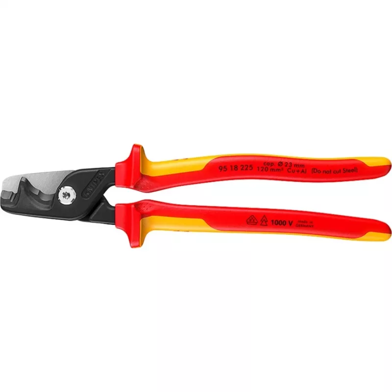 Kabelių pjovimo replės Knipex 95 18 225 VDE, izoliuotos rankenos, ilgis 225 mm