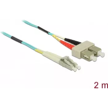 Optical Fibre kabelis DeLOCK LC to SC Multi-mode OM3 2 m