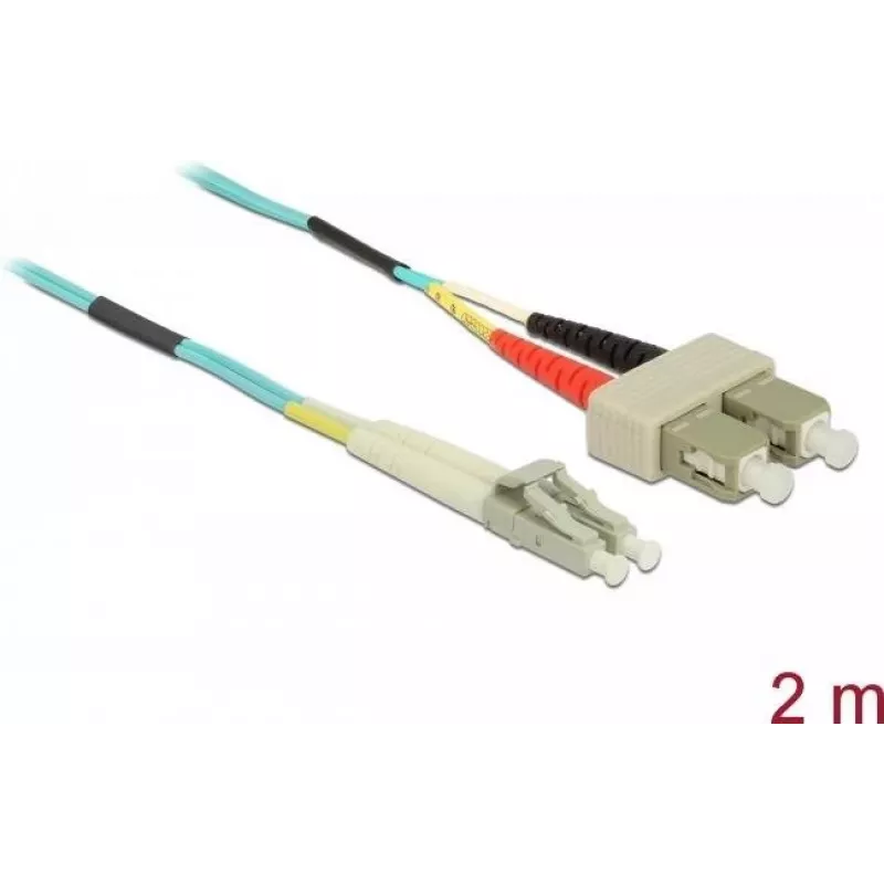 Optical Fibre kabelis DeLOCK LC to SC Multi-mode OM3 2 m