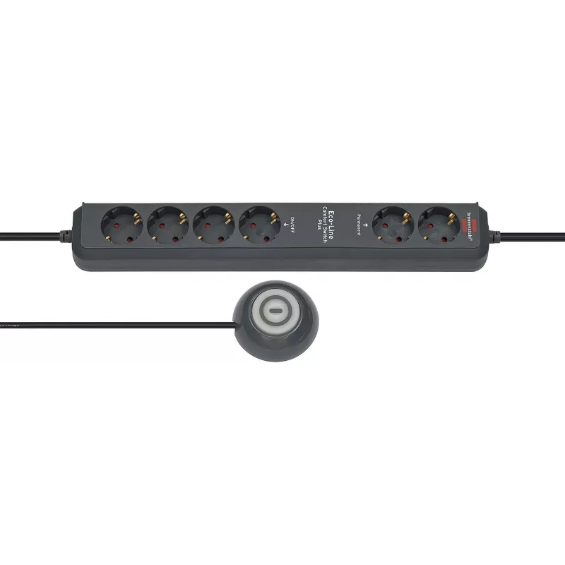 Maitinimo ilgintuvas Brennenstuhl Eco-Line Comfort Switch 2m 6 AC lizdų