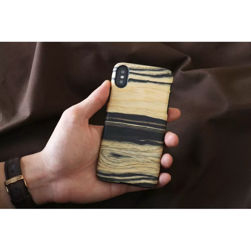 man and wood išmaniojo telefono dėklas iPhone X/XS – baltas ąžuolas juodas