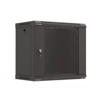 Prie sienos montuojamas stovas LANBERG WF03-5309-10B, 9U, 500×350×540 mm, maks. apkrova 60 kg, juodas