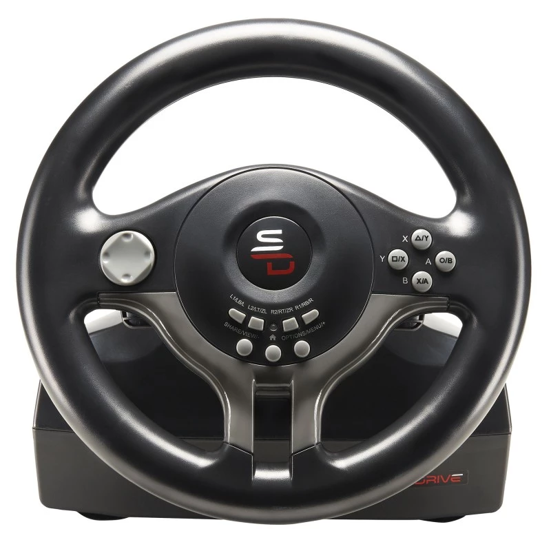 Vairas + pedalai Subsonic SV200 juodi pilki USB 180° pasukimas