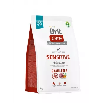 Sausas šunų maistas Brit Care be grūdų Sensitive Venison 3 kg — be grūdų, 25% baltymų, bulvės