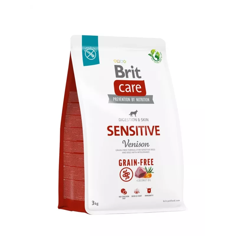 Sausas šunų maistas Brit Care be grūdų Sensitive Venison 3 kg — be grūdų, 25% baltymų, bulvės