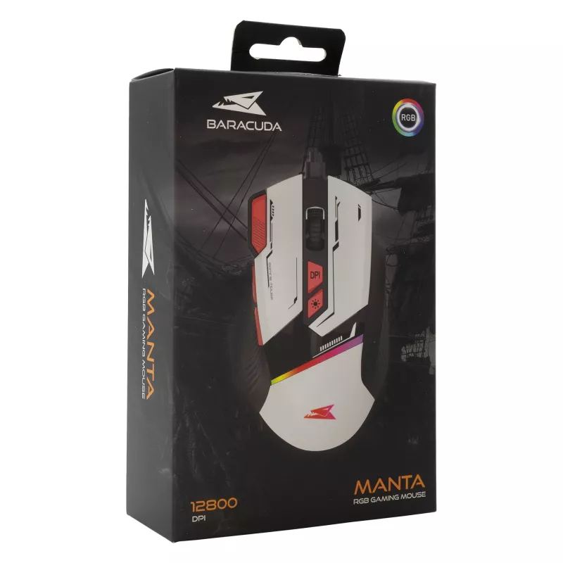 Pelė Baracuda BGM-042 MANTA White USB