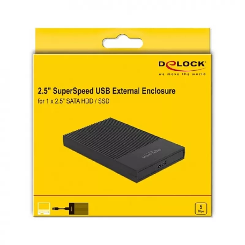 HDD/SSD korpusas DeLOCK 42011 Juoda 2.5 colio SATA III 5 Gbit/s