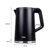 IDEAL virdulys 1,7 l, plieninis korpusas, 1500 W galia, juodas