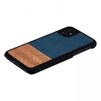 man and wood išmaniojo telefono dėklas iPhone 11 — juodo džinsinio audinio apsauginis dangtelis