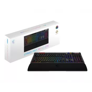 Mechaninė žaidimų klaviatūra MSI Strike Pro W Silent US išdėstymas RGB apšvietimas, laidinė, taktiliniai tylūs jungikliai