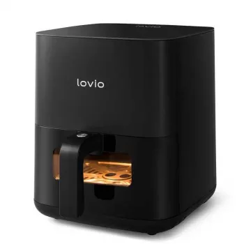 Oro gruzdintuvė Lovio LVAF001BK 5 L juoda — stalinė karšto oro gruzdintuvė, 5 litrų talpa