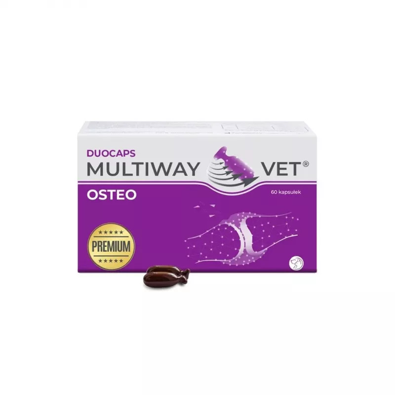 Softgel kapsulės JM Sante Multiway Vet Duocaps Osteo — sąnarių palaikymas suaugusiems šunims ir katėms, 150 g pakuotė