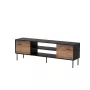 TV spintelė cama meble EF CORTINA 180×40×60 cm, viršus juodas, rėmas riešutmedžio
