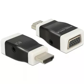 Kabelio jungties adapteris DeLOCK 65586 HDMI-A į VGA juoda balta