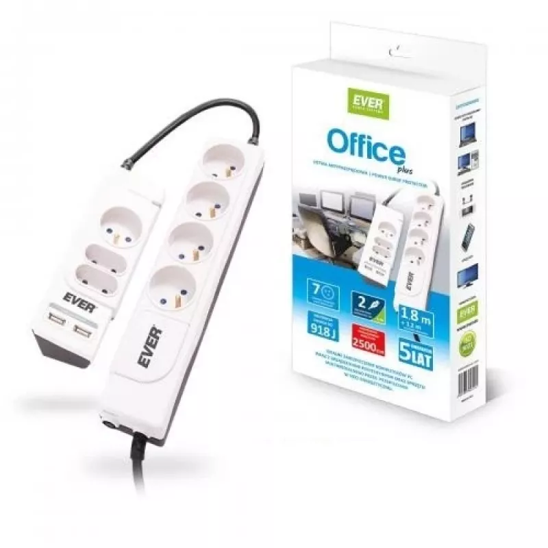 OFFICE PLUS 7 SORTIE(S) CA 250 V baltas (T/LZ06-OFP018/0000) - Ever