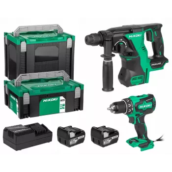 Atsuktuvų Hikoki akumuliatorių rinkinys 18V DS18DBS+DH18DBL su 2x5Ah baterijomis