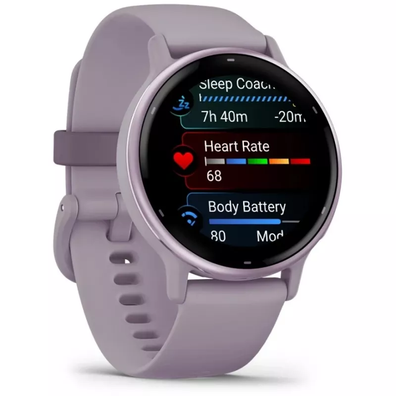 Garmin Vivoactive 5 3,05 cm (1,2) AMOLED skaitmeninis 390 x 390 pikselių jutiklinis ekranas violetinis Wi-Fi GPS (palydovinis)